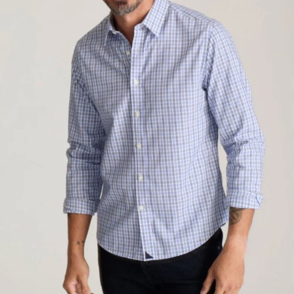 UNTUCKitI Wrinkle-Free Durif Shirt Blue White Size XL